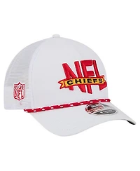 New Era Men's White Kansas City Chiefs Nfl 9FORTY A-Frame M-Crown Adjustable Trucker Hat