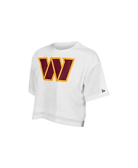New Era Women's Washington Commanders Cropped Boxy Mesh T-Shirt