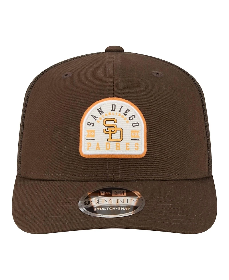 New Era Men's Brown San Diego Padres Throwback Contest 9SEVENTY Adjustable Trucker Hat