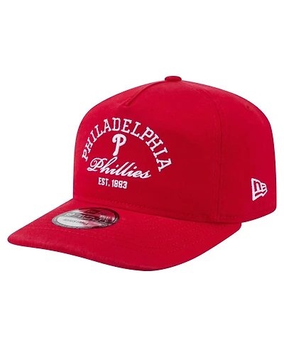 New Era Men's Red Philadelphia Phillies Stacked 19TWENTY Adjustable Hat