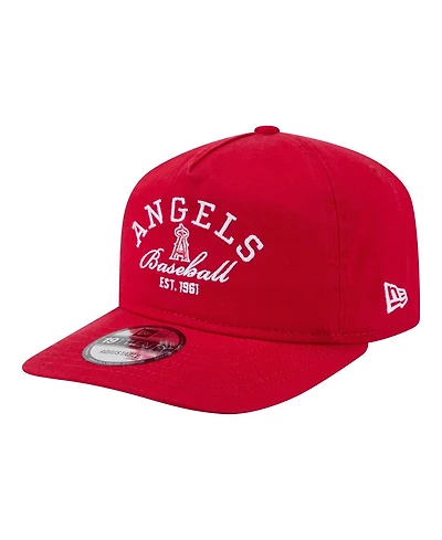 New Era Men's Red Los Angeles Angels Stacked 19TWENTY Adjustable Hat
