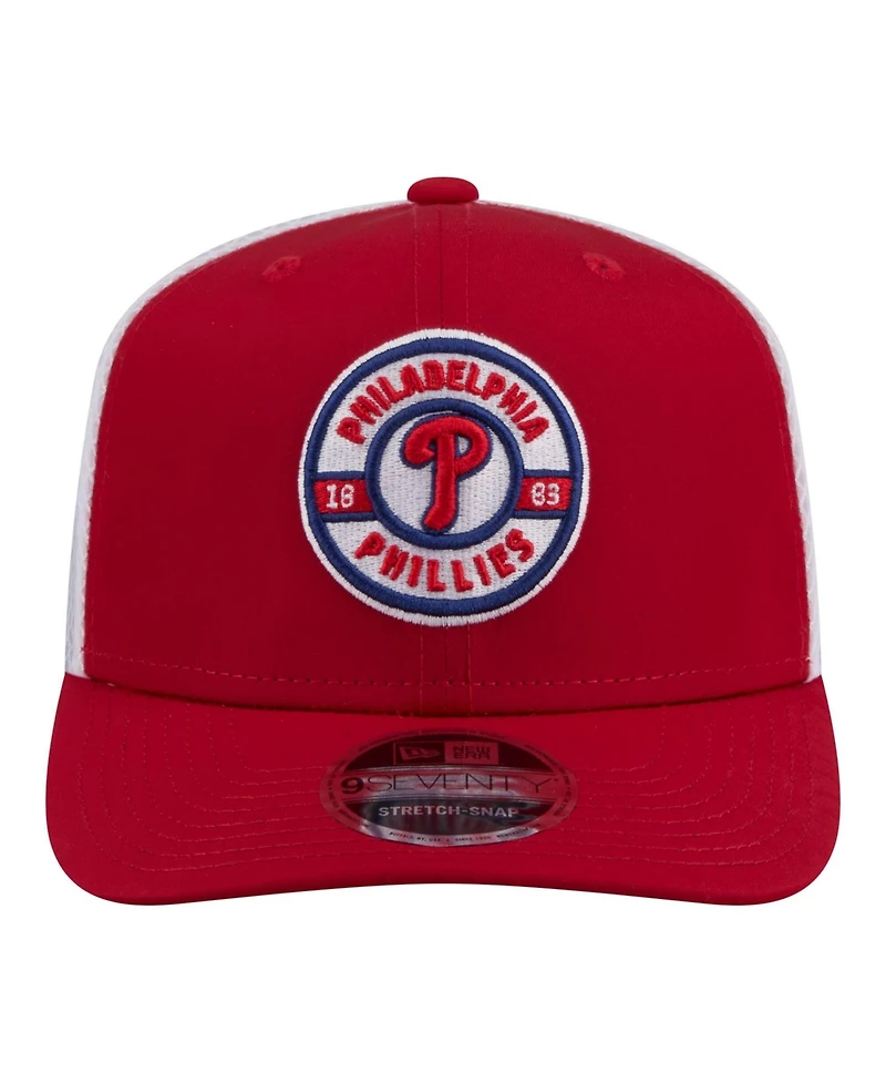 New Era Men's Red Philadelphia Phillies Active 9SEVENTY Adjustable Trucker Hat