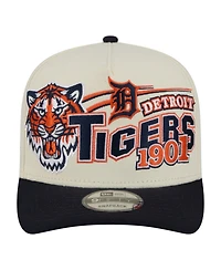 New Era Men's Cream/Navy Detroit Tigers Classic A-Frame 9FIFTY Snapback Hat