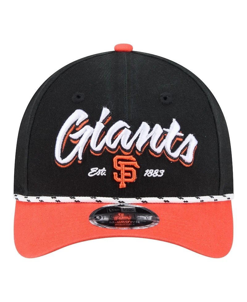 New Era Men's Black/Orange San Francisco Giants Team Loyal 9FORTY M-Crown Adjustable Hat
