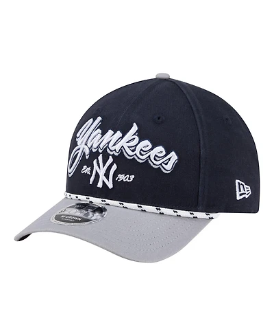 New Era Men's Navy/Gray New York Yankees Team Loyal 9FORTY M-Crown Adjustable Hat