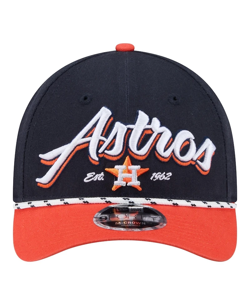New Era Men's Navy/Orange Houston Astros Team Loyal 9FORTY M-Crown Adjustable Hat
