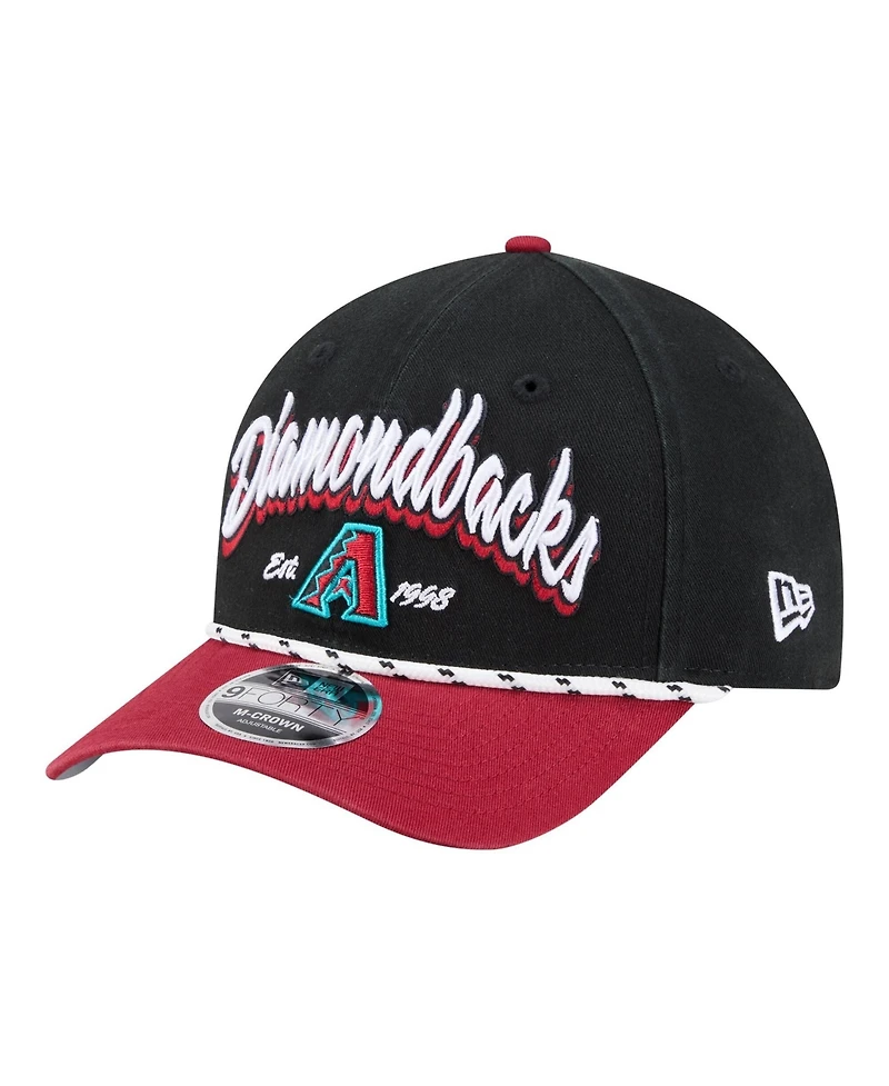 New Era Men's Black/Red Arizona Diamondbacks Team Loyal 9FORTY M-Crown Adjustable Hat