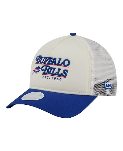 New Era Women's Cream/Royal Buffalo Bills Retro A-Frame 9FORTY Adjustable Hat