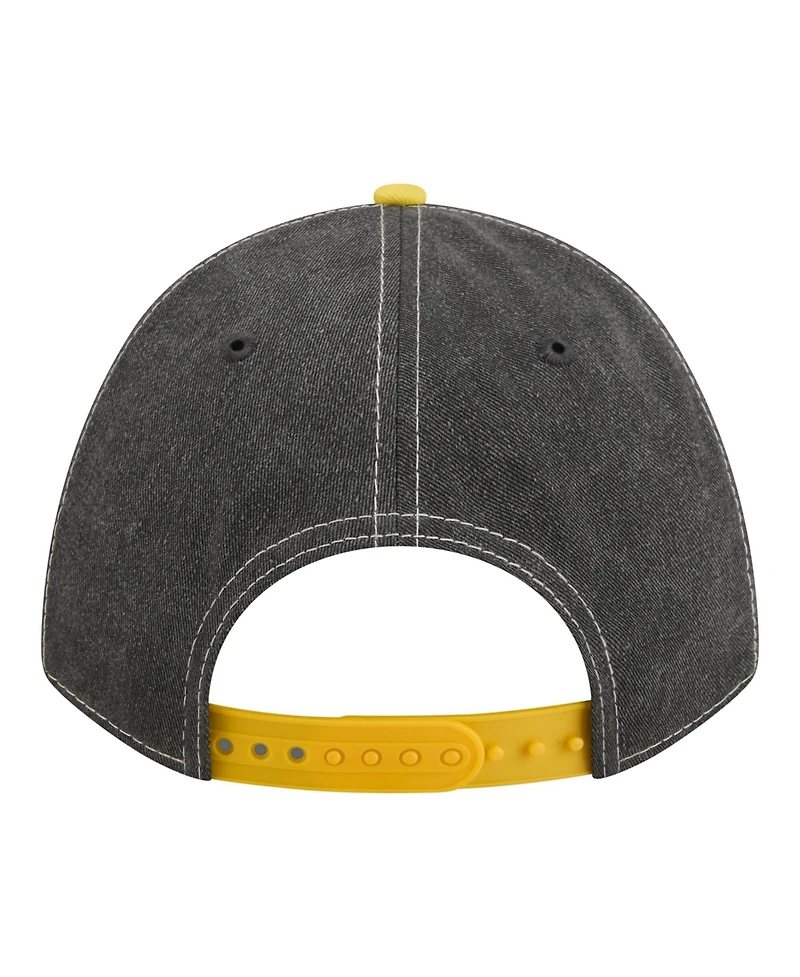 New Era Men's Black/Gold Pittsburgh Steelers 9FORTY Felt A-Frame Adjustable Hat