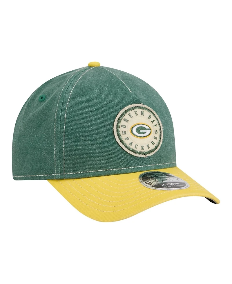 New Era Men's Green/Gold Green Bay Packers 9FORTY Felt A-Frame Adjustable Hat