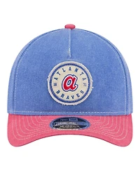 New Era Men's Royal/Red Atlanta Braves Felt M-Crown 9FORTY Adjustable Hat