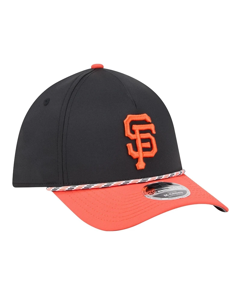 New Era Men's Black/Orange San Francisco Giants Rope M-Crown A-Frame 39THIRTY Flex Hat