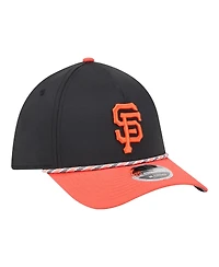 New Era Men's Black/Orange San Francisco Giants Rope M-Crown A-Frame 39THIRTY Flex Hat