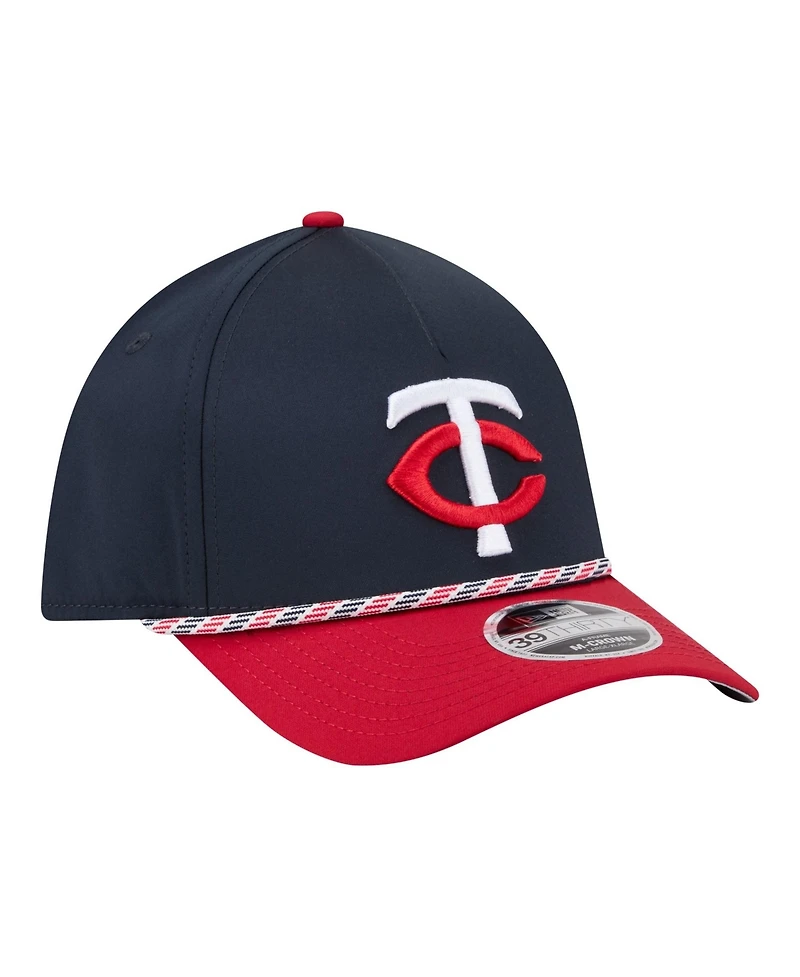 New Era Men's Navy/Red Minnesota Twins Rope M-Crown A-Frame 39THIRTY Flex Hat