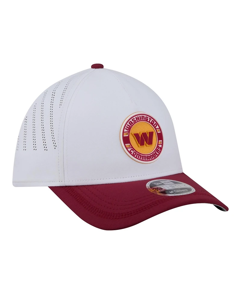 New Era Men's Gray/Burgundy Washington Commanders Patch 39THIRTY A-Frame M-Crown Perforated Flex Hat