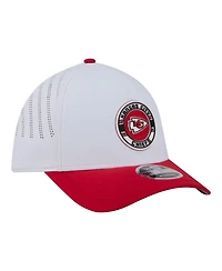 New Era Men's White/Red Kansas City Chiefs Patch 39THIRTY A-Frame M-Crown Perforated Flex Hat