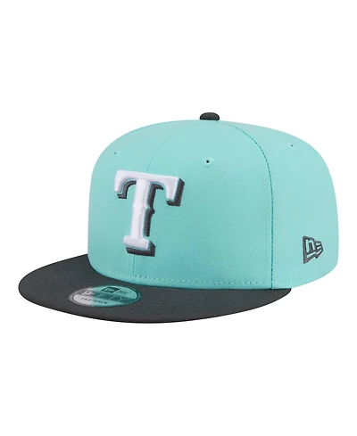 New Era Men's Turquoise/Charcoal Texas Rangers Two-Tone Color Pack 9FIFTY Snapback Hat