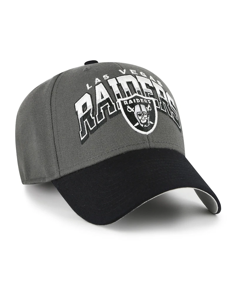 '47 Brand Men's Charcoal Las Vegas Raiders Split Block Mvp Adjustable Hat