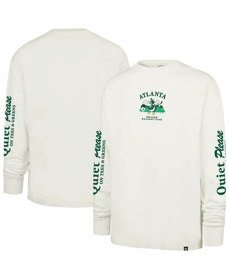 '47 Brand Men's Cream Atlanta Braves Quiet Please Foundation Long Sleeve T-Shirt