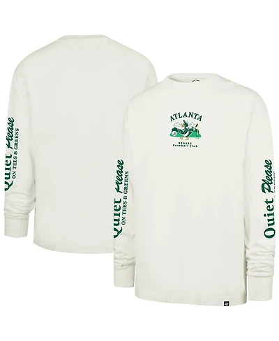 '47 Brand Men's Cream Atlanta Braves Quiet Please Foundation Long Sleeve T-Shirt