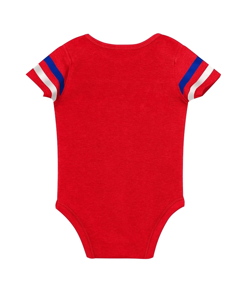 Outerstuff Baby Boys and Girls Red Philadelphia Phillies Up One Three-Piece Bodysuit, Bib Booties Set