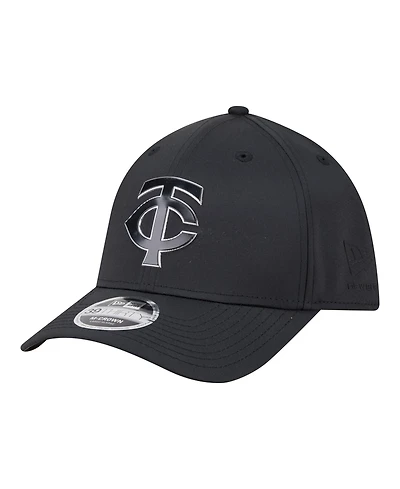 New Era Men's Black Minnesota Twins Metallic 39THIRTY M-Crown Flex Hat