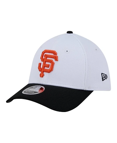 New Era Big Boys and Girls White/Black San Francisco Giants Baseball 39THIRTY M-Crown Flex Hat