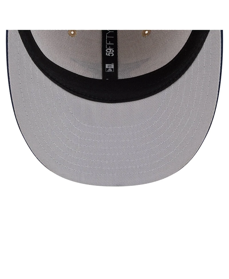 New Era Men's Natural/Navy Dallas Cowboys Pre-Curved Twine 59FIFTY Fitted Hat