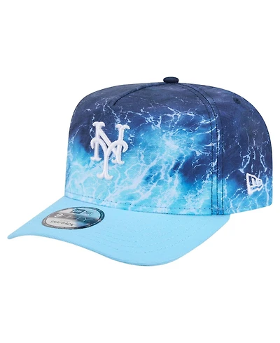 New Era Men's Light Blue New York Mets Deep Water Pre-Curved 9FIFTY A-Frame Snapback Hat
