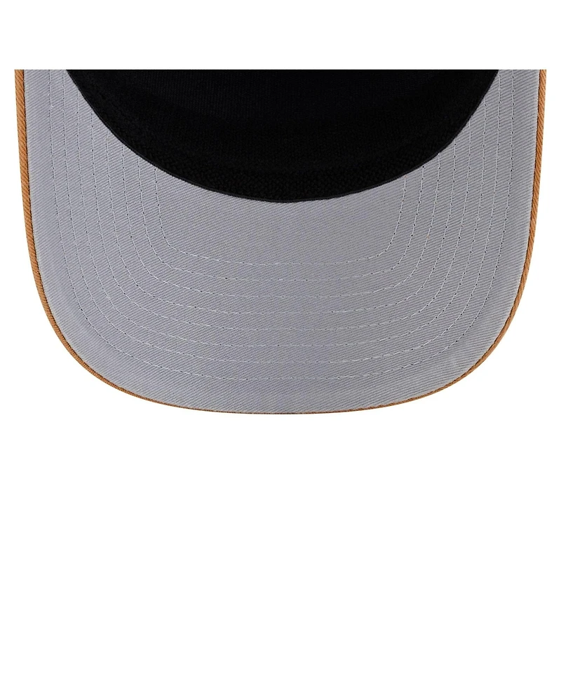 New Era Men's Brown/Royal New York Giants Team Patch Split Panel 9SEVENTY Adjustable Trucker Hat