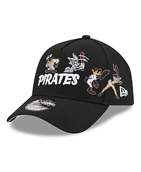 New Era Big Boys and Girls Black Pittsburgh Pirates Looney Tunes A-Frame 9FORTY Adjustable Hat
