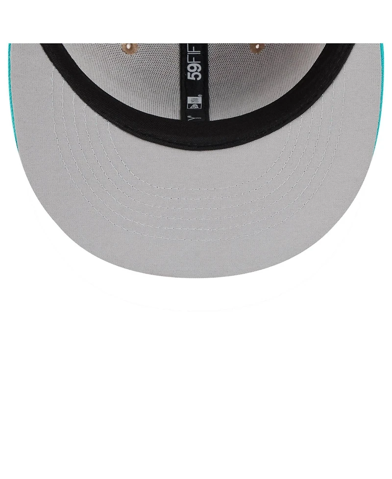 New Era Men's Light Beige/Light Blue Pensacola Wahoo's 2026 Copa De La Diversion 59FIFTY Fitted Hat