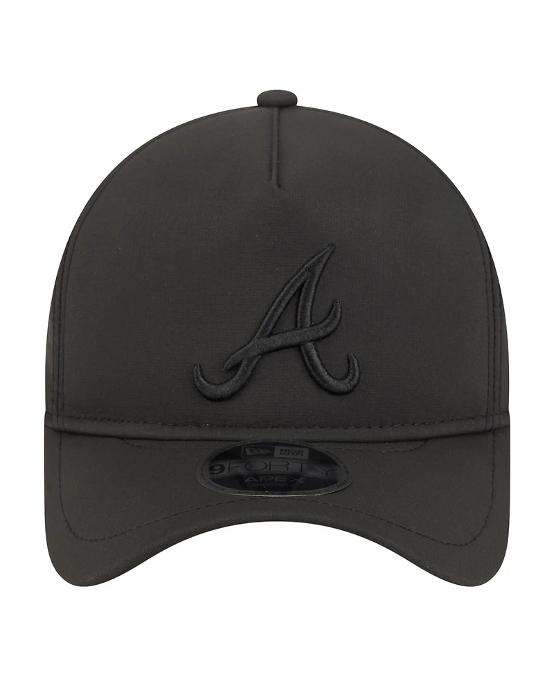 New Era Men's Black Atlanta Braves Injection Apex 9FORTY Adjustable Hat