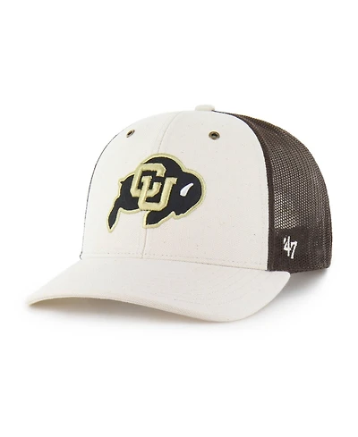 Carhartt x '47 Brand Men's Natural/Brown Colorado Buffaloes Undyed Trucker Adjustable Hat