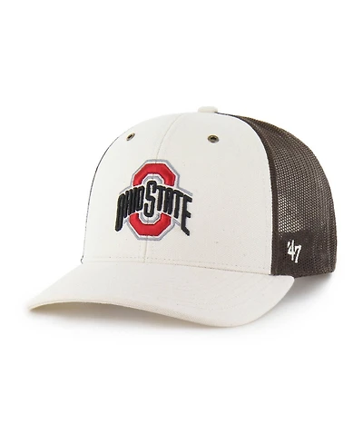 Carhartt x '47 Brand Men's Natural/Brown Ohio State Buckeyes Undyed Trucker Adjustable Hat