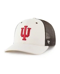 Carhartt x '47 Brand Men's Natural/Brown Indiana Hoosiers Undyed Trucker Adjustable Hat