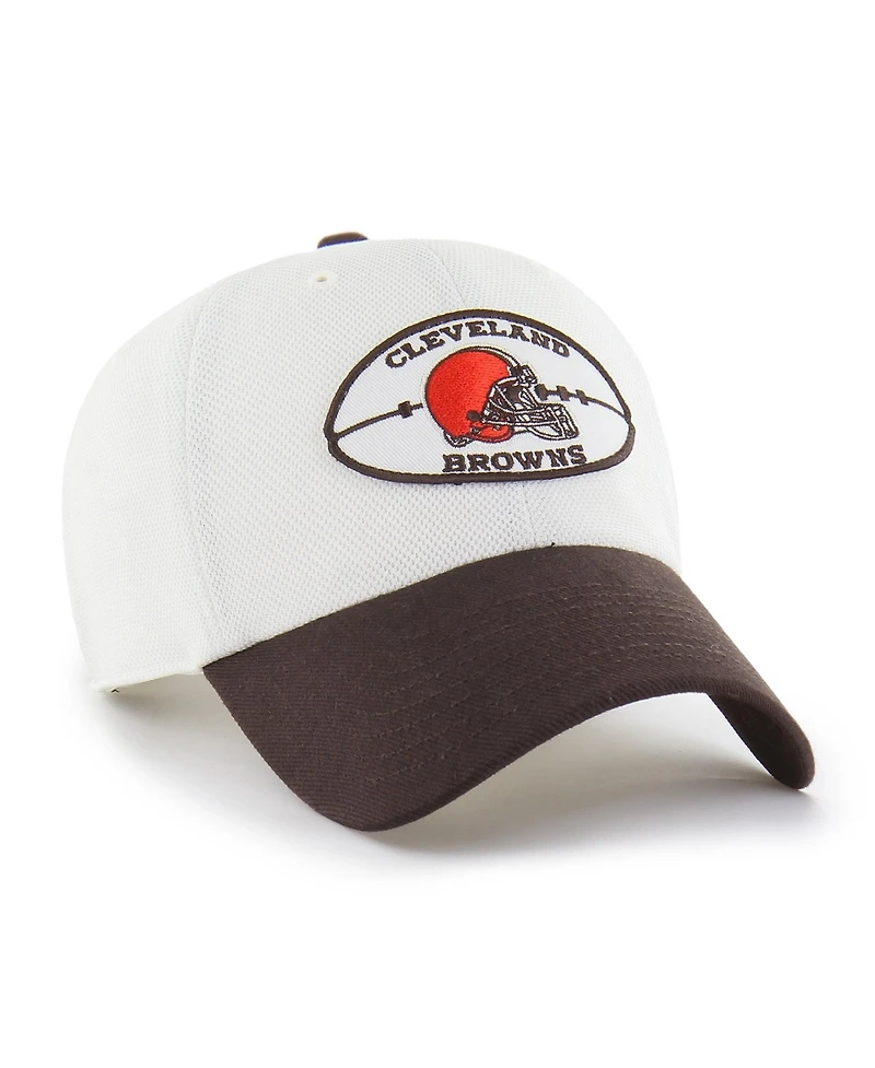 47 Brand Men's Cream/Brown Cleveland Browns Pique Patch Clean Up Adjustable Hat