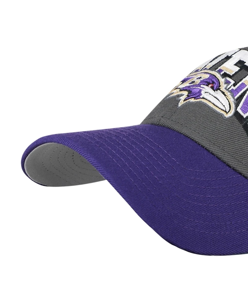 '47 Brand Men's Charcoal Baltimore Ravens Split Block Mvp Adjustable Hat