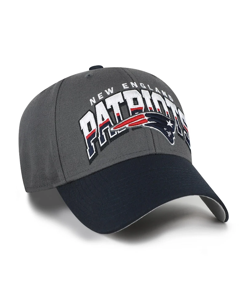 '47 Brand Men's Charcoal New England Patriots Split Block Mvp Adjustable Hat