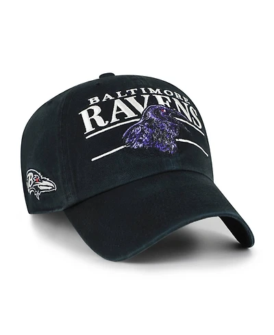 '47 Brand Men's Black Baltimore Ravens Throwback Graphic Clean Up Adjustable Hat