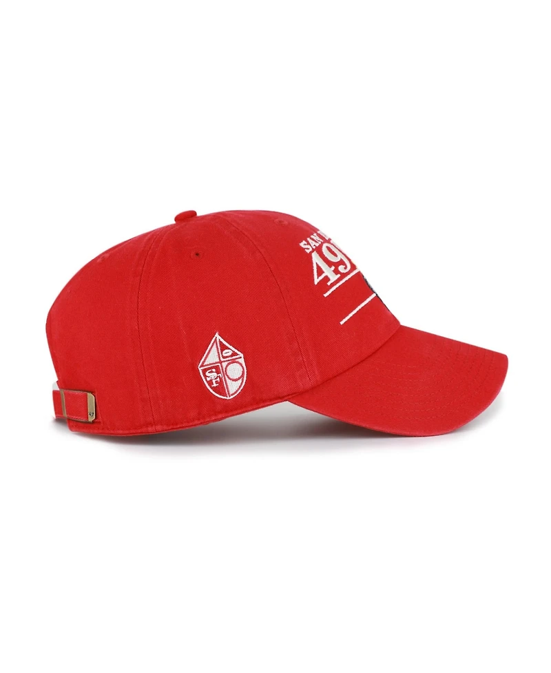 '47 Brand Men's Scarlet San Francisco 49ers Throwback Graphic Clean Up Adjustable Hat