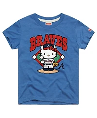 Homage Big Boys and Girls Royal Atlanta Braves Hello Kitty x Mlb Tri-Blend T-Shirt