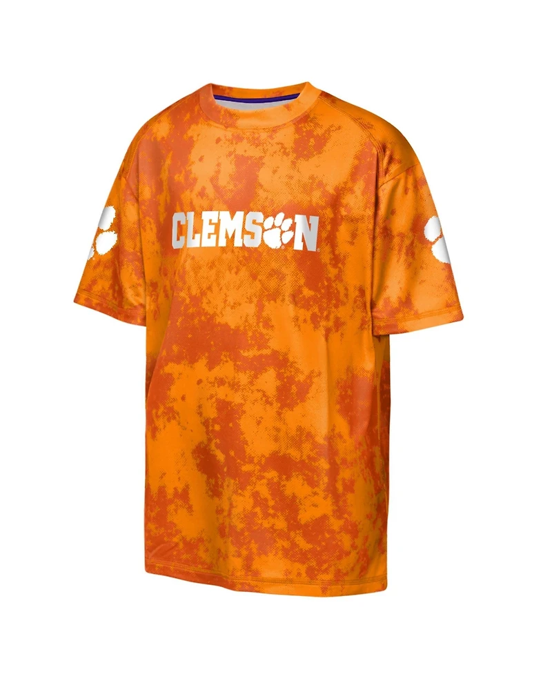 Outerstuff Big Boys and Girls Orange Clemson Tigers Off-Side Sublimated T-Shirt