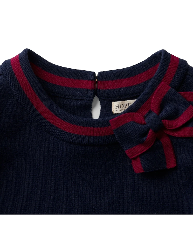 Hope & Henry Girls Milano Tipped Sweater Dress