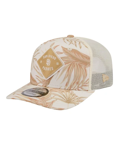 New Era Men's Tan San Diego Padres Tonal Palm Coolera 9SEVENTY Adjustable Trucker Hat