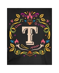 New Era Big Boys and Girls Black Texas Rangers Dia de los Muertos T-Shirt