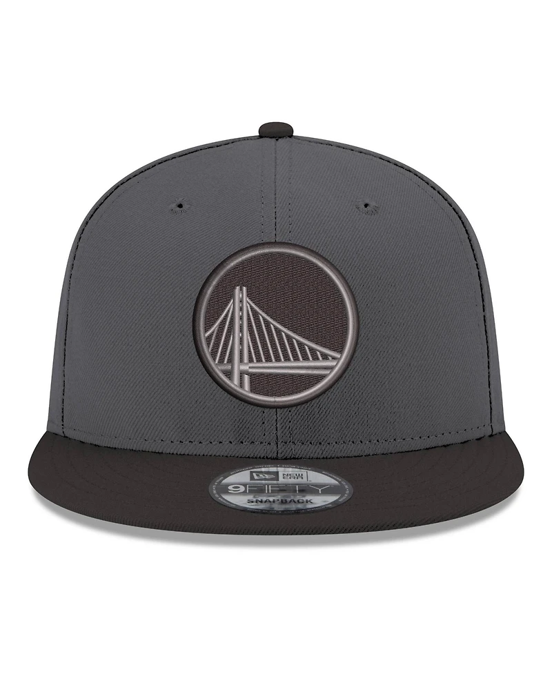 New Era Men's Gray/Black Golden State Warriors Logo 2-Tone 9FIFTY Snapback Hat