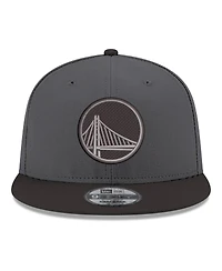 New Era Men's Gray/Black Golden State Warriors Logo 2-Tone 9FIFTY Snapback Hat