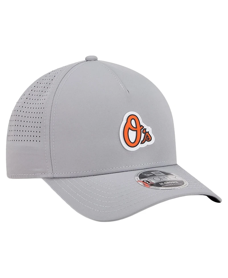 New Era Men's Gray Baltimore Orioles Micro Logo 9FORTY M-Crown A-Frame Adjustable Hat