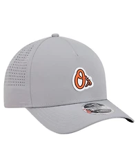 New Era Men's Gray Baltimore Orioles Micro Logo 9FORTY M-Crown A-Frame Adjustable Hat